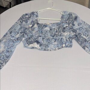 Altar'd State Blue and White Paisley Blouse